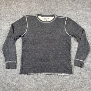 Buckle Reclaim Drop Needle Thermal Mens M Long-Sleeve Gray Cotton Shirt